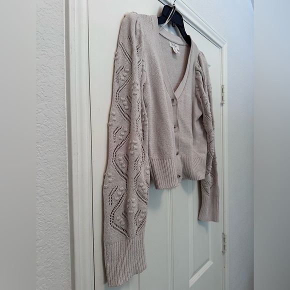 Women’s Jessica Simpson, Khaki Crochet Cardigan, Large - Picture 8 of 8